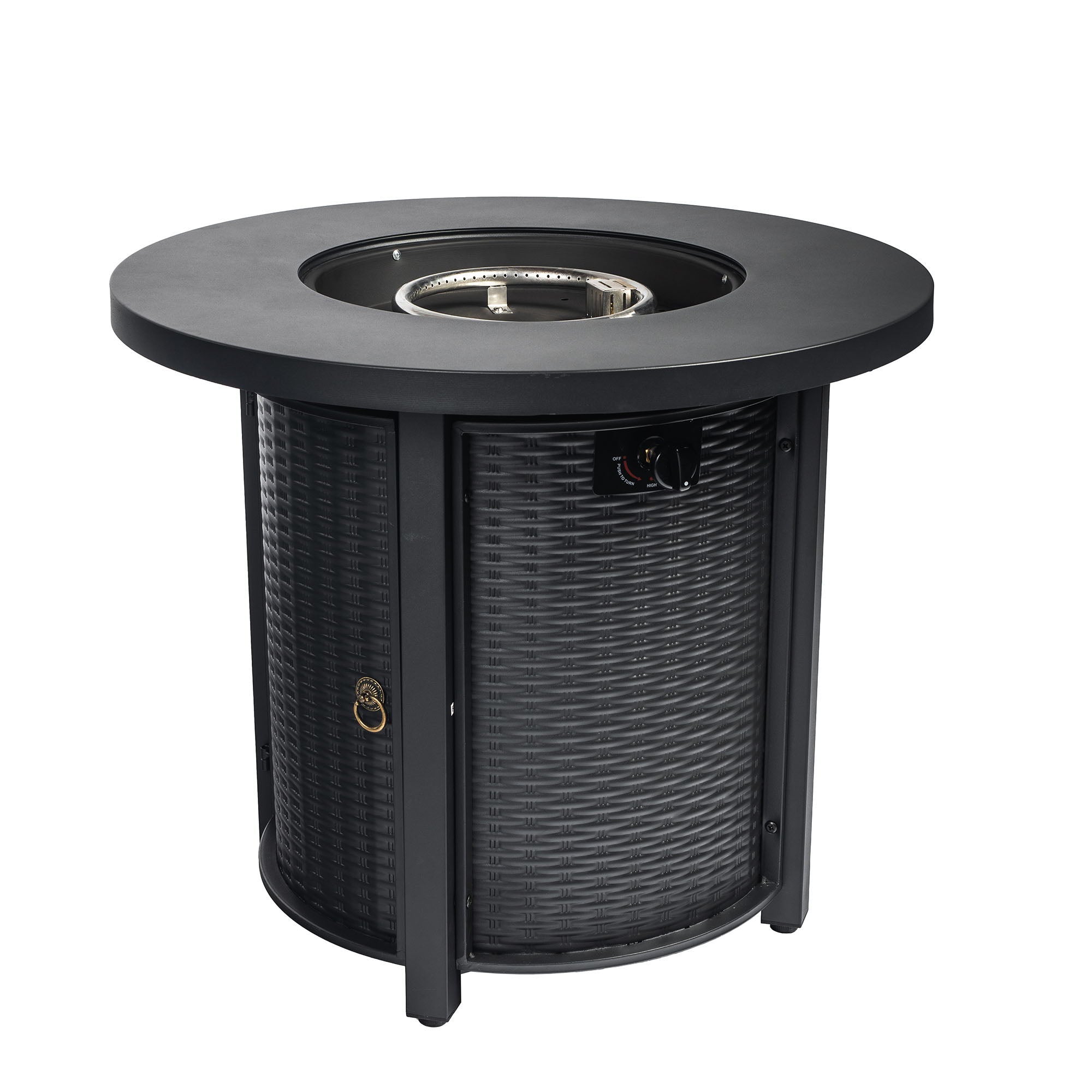 30&quot; Propane Round Fire Table 40000Btu Propane Fire Pit Table - Black