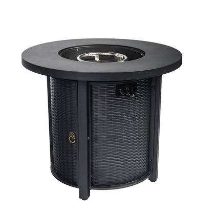 30&quot; Propane Round Fire Table 40000Btu Propane Fire Pit Table - Black