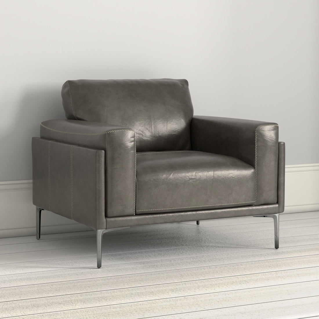 Transitional Fabric Chair - Dark Gray