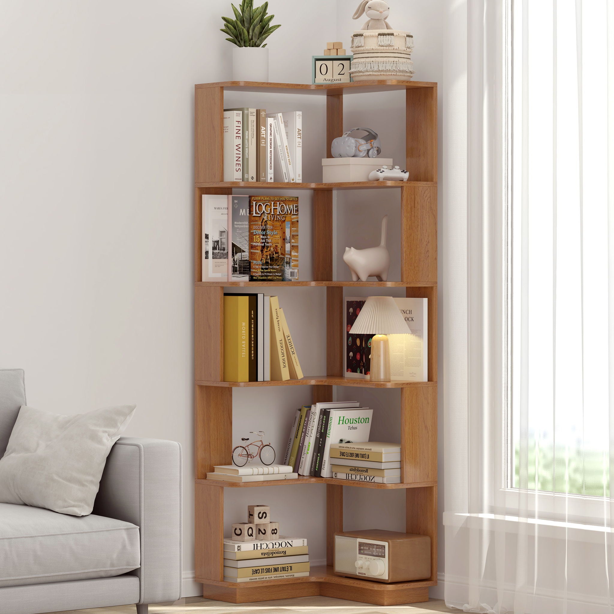 L-Shaped Corner Bookshelf