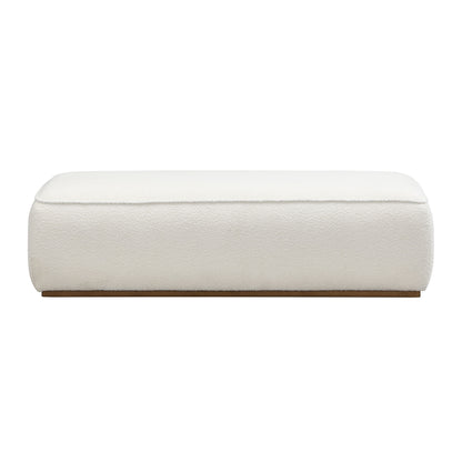 Grainy Footstool For Home - Beige