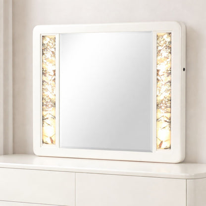 La Pierre - Rectangular Mirror &amp; LED Lighting Panels - Beige