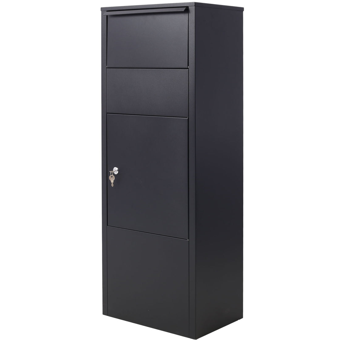 Large Package Delivery Parcel Mail Drop Box With Lockable Storage Compartment Heavy Duty Weatherproof For Express Mail Delivery For Home &amp; Business Use - Black
