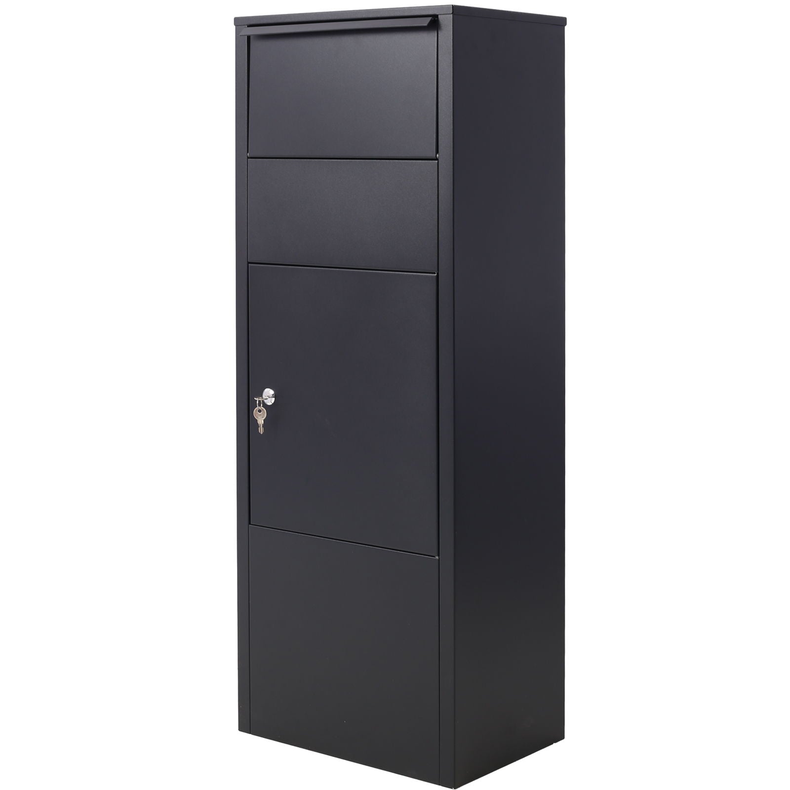 Large Package Delivery Parcel Mail Drop Box With Lockable Storage Compartment Heavy Duty Weatherproof For Express Mail Delivery For Home &amp; Business Use - Black