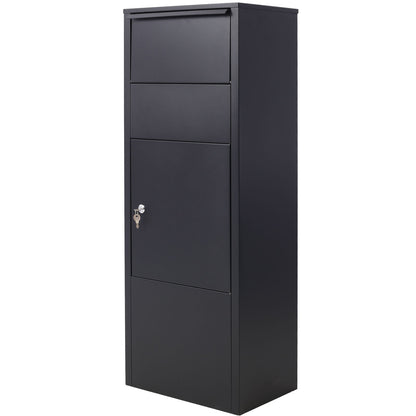Large Package Delivery Parcel Mail Drop Box With Lockable Storage Compartment Heavy Duty Weatherproof For Express Mail Delivery For Home &amp; Business Use - Black