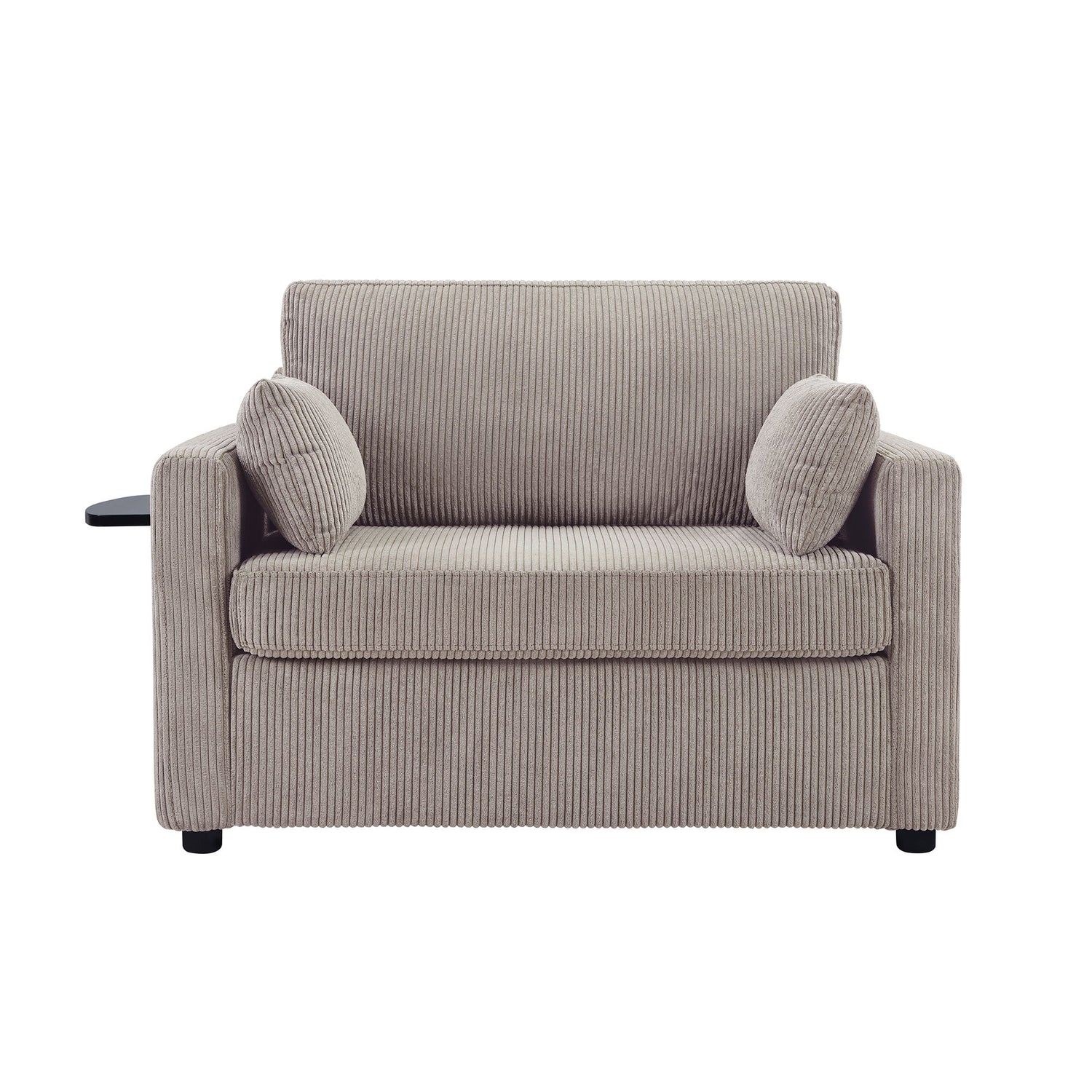 Sleeper Sofa With Foldable Mattress, USB Ports, Side Table &amp; Storage Pocket