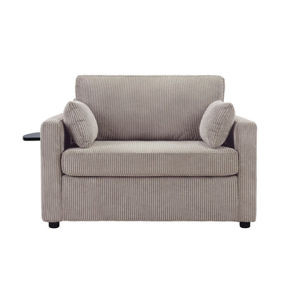 Sleeper Sofa With Foldable Mattress, USB Ports, Side Table &amp; Storage Pocket