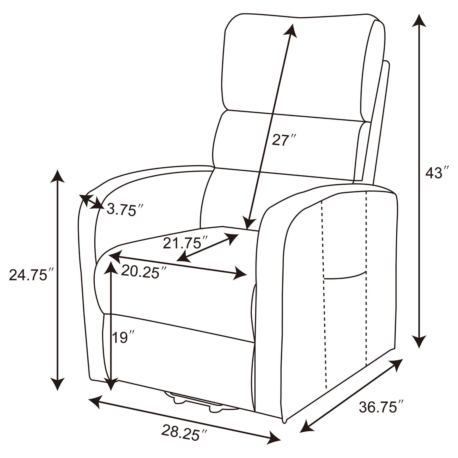 Royston - Upholstered Power Lift Recliner With Remote Comfort - Black