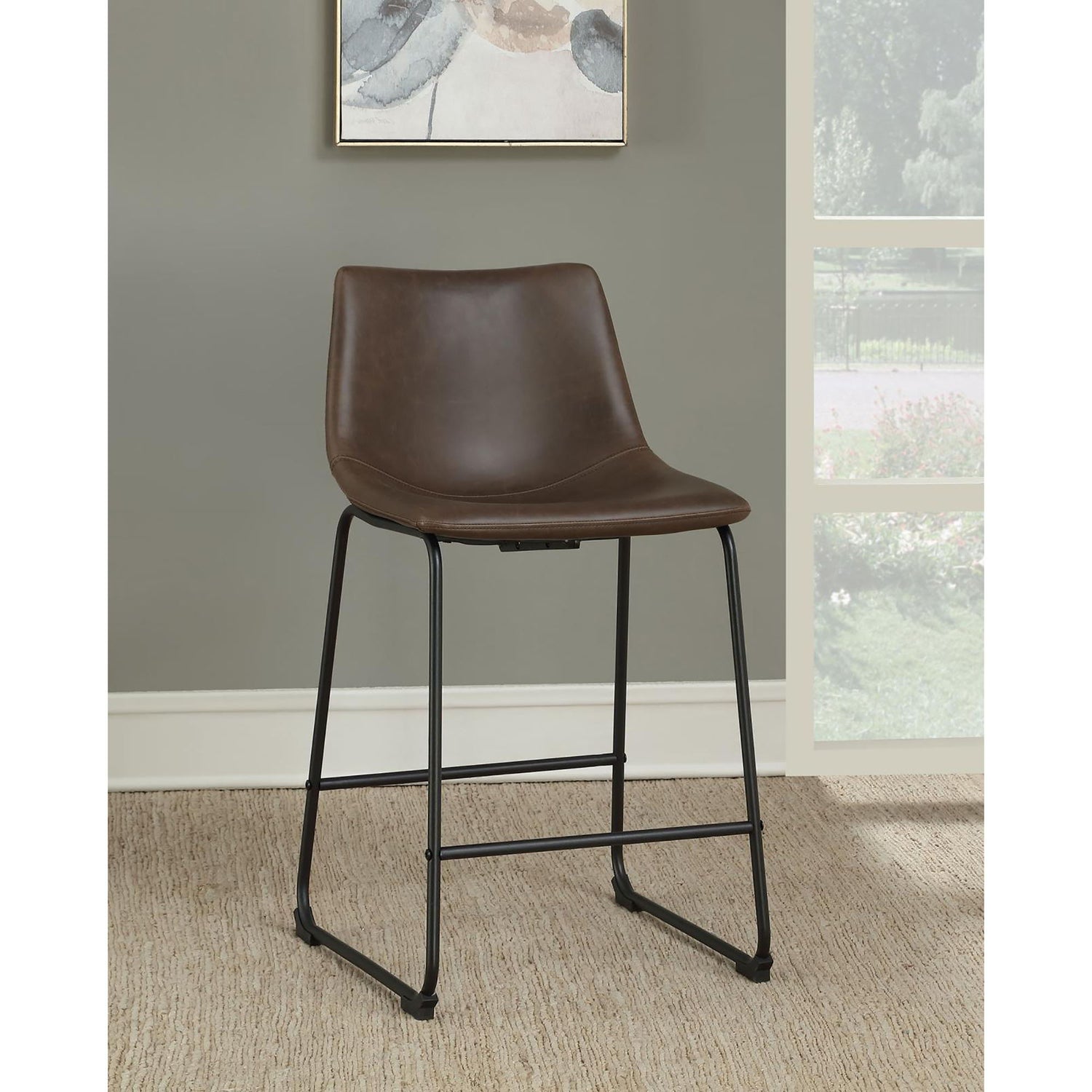 Armless Counter Height Stools (Set of 2) - Brown