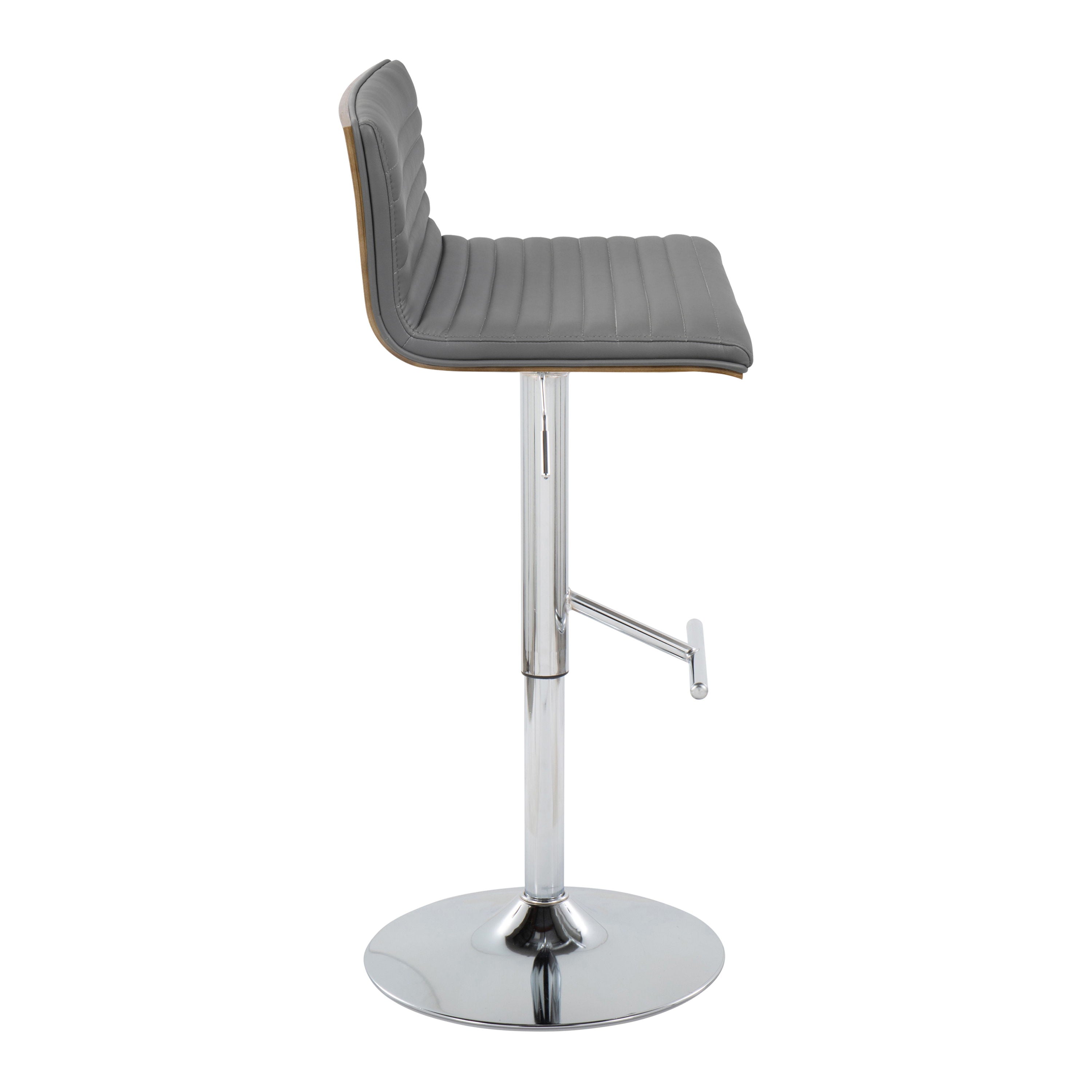 Mason - Contemporary Adjustable Barstool &amp; Swivel With Straight T Footrest (Set of 2)
