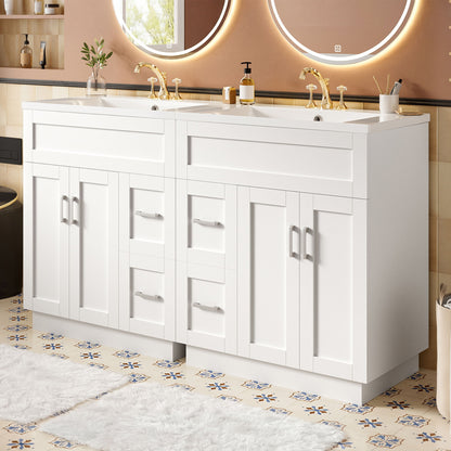 Bathroom Vanity With 2 Doors, 2 Drawers, Adjustable Shelf, Hidden Slides &amp; Soft Close Hinges
