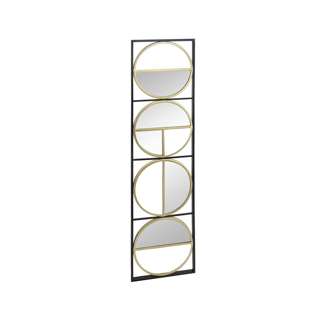 Eclectic Styling Metal Beaded Wall Mirror With Contemporary Design For Bedroom, Liveroom &amp; Entryway