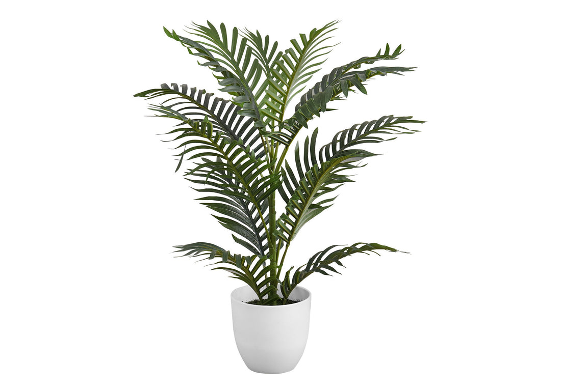 28&quot; Tall, Artificial Plant, Palm Tree, Indoor, Faux, Fake, Floor, Greenery, Potted, Real Touch, Decorative - Green / White