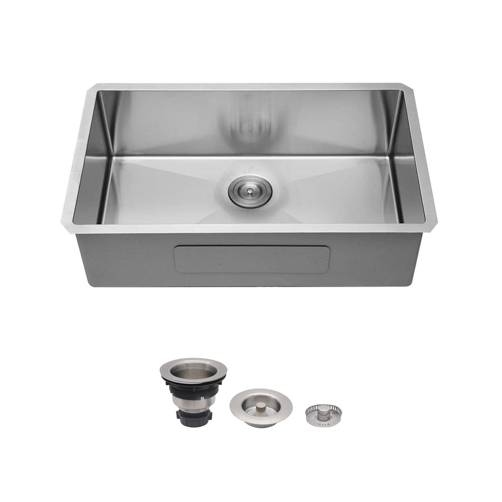 Undermount Kitchen Sink &amp; Deep Single Bowl - Brushed Nickel