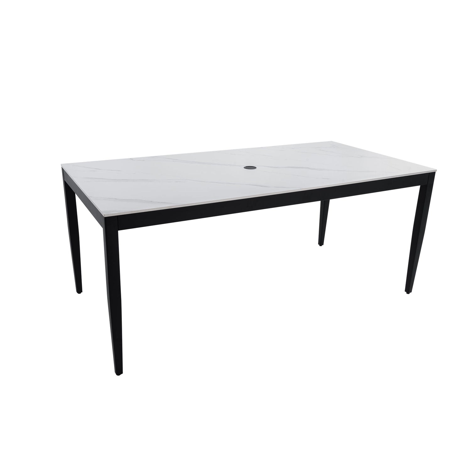 Outdoor Modern Patio Dining Table, Post Tapered Legs, Weatherproof &amp; Rust Free
