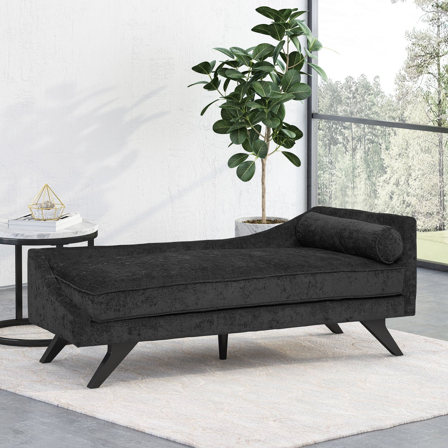 Etherealuxe - Chaise Lounge With Birch Splayed Legs