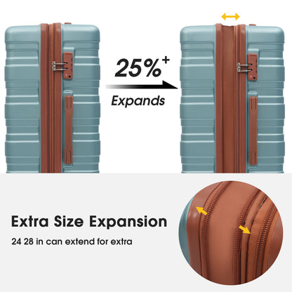 Hardshell Luggage Sets 3 Pieces Spinner Suitcase With Tsa Lock Lightweight 20&quot; 24&quot; 28&quot;