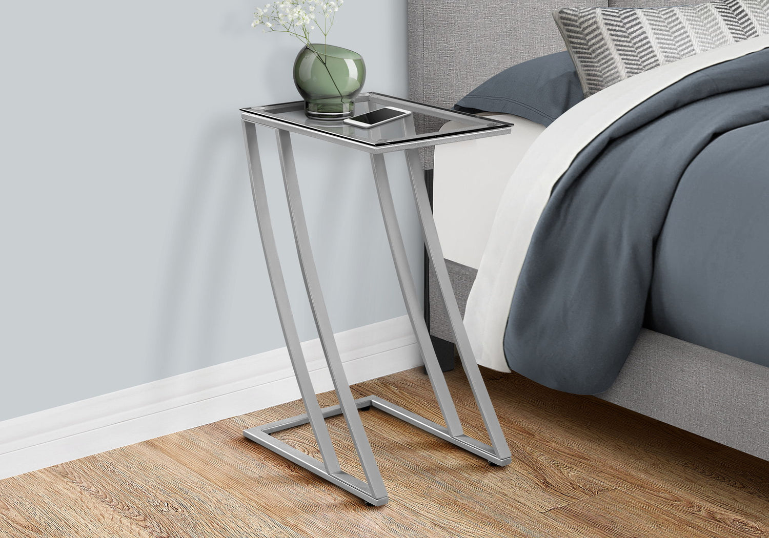 Accent Table, C - Shaped, Sturdy Construction, Contemporary &amp; Modern