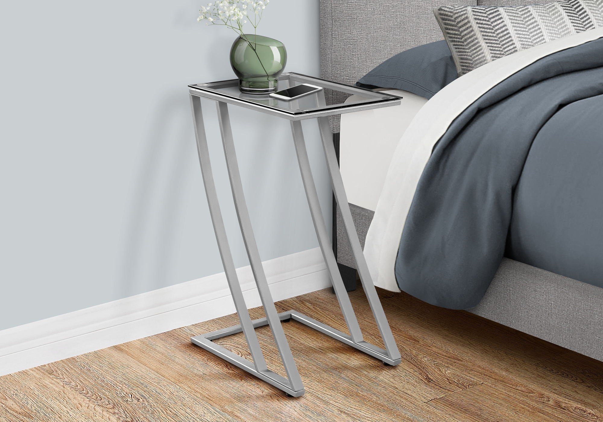 Accent Table, C - Shaped, Sturdy Construction, Contemporary &amp; Modern