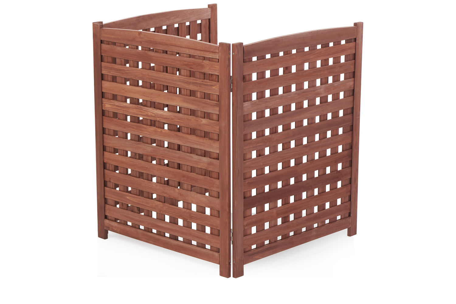 Air Conditioner Fence Screen Outside, Cedar Privacy Fence 3 Panels To Hide Ac &amp; Trash Enclosure