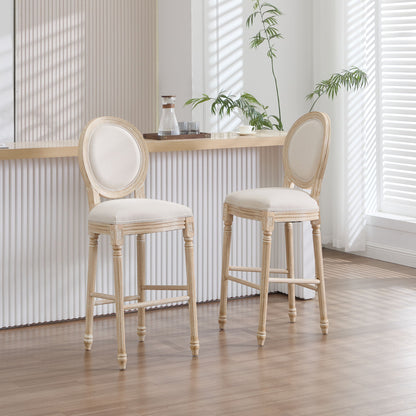 French Country Bar Chairs &amp; Round Back (Set of 2)