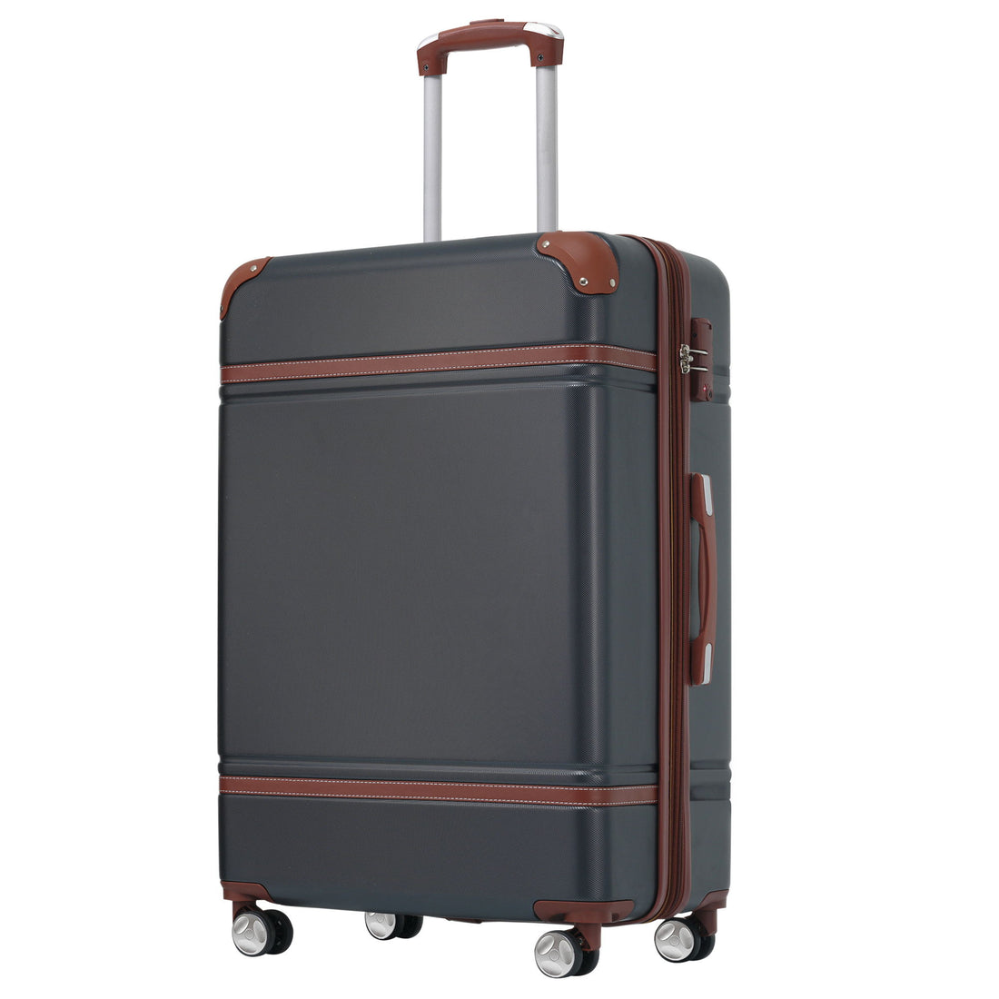 Hardshell Luggage With Tsa Lock, 24&quot; Expandable Lightweight Suitcase With Spinner Wheels, Single Vintage Luggage