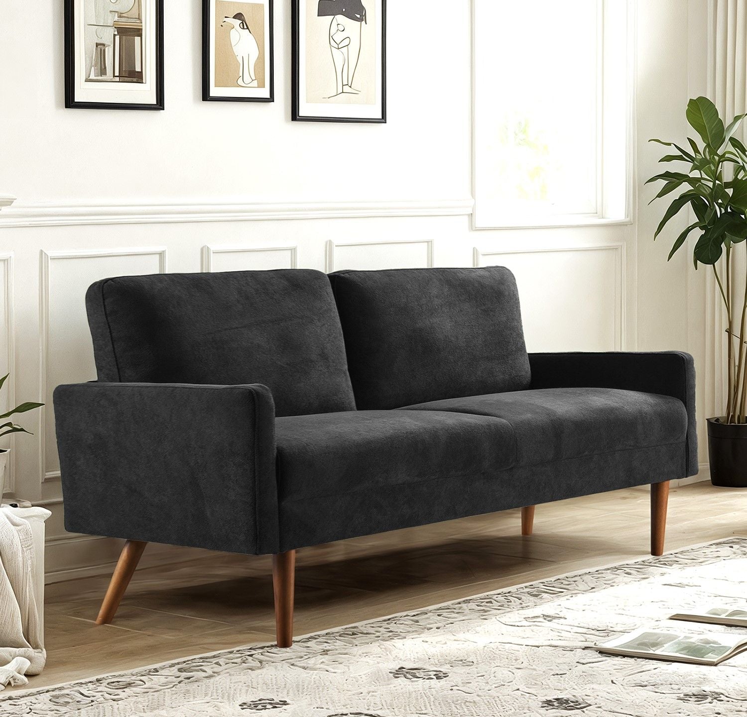 Sofa, European Style With Sleek Design, Modern &amp; Vintage Flair, Upholstered 3 Seater Couch