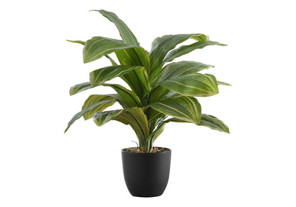 17&quot; Tall, Artificial Plant, Dracaena, Indoor, Faux, Fake, Table, Greenery, Potted, Real Touch, Decorative - Green / Black