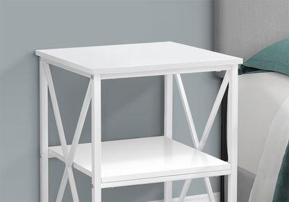 3 Tier Accent Table, Side Marble Look Contemporary &amp; Modern