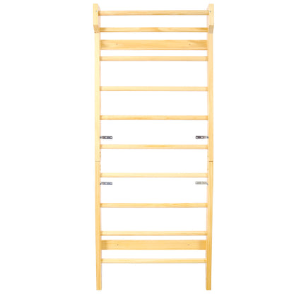 Swedish Ladder, Stall Bars Set For Physical Therapy &amp; Gymnastics - Natural