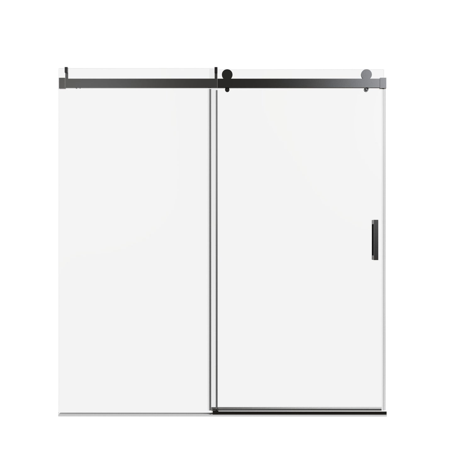 Frameless Sliding Shower Door With Soft- Close, 3 / 8" Tempered Glass