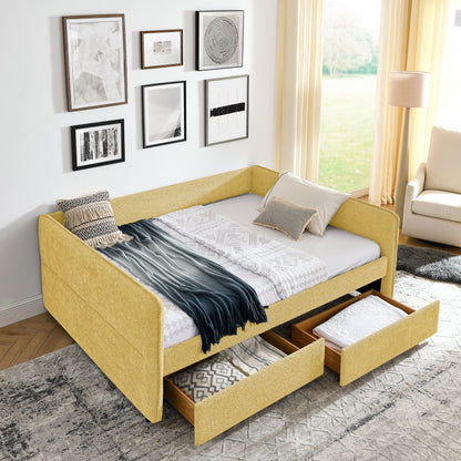 Upholstered Daybed &amp; 2 Drawers