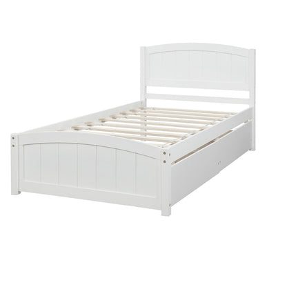 Platform Bed &amp; Headboard, Footboard And Wood Slat Support