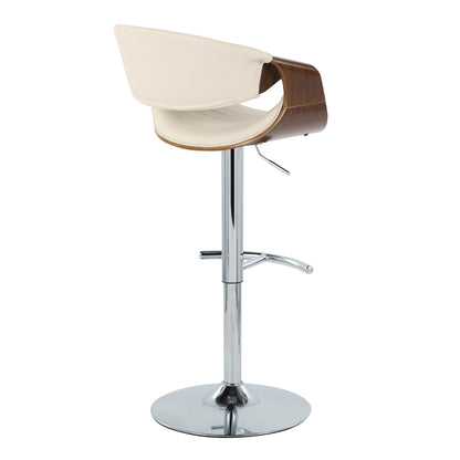 Symphony - Mid Century Modern Adjustable Barstool &amp; Swivel With Rounded T Footrest (Set of 2)
