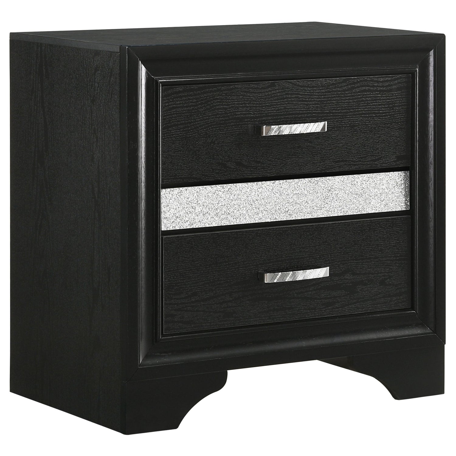 Transitional 2 Drawer Nightstand With Hidden Jewelry Tray
