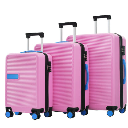 Hardshell Luggage Sets 3 Pieces Contrast Color Suitcase With Spinner Wheels And Tsa Lock 20&quot; 24&quot; 28&quot; Available