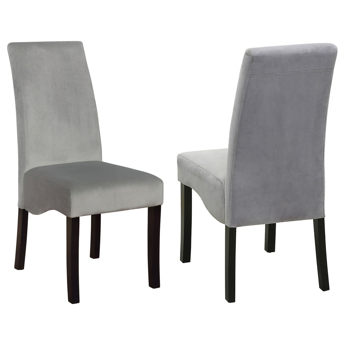 Upholstered Dining Chair Soft Padded Seat And Flared Back Design (Set of 2) - Gray