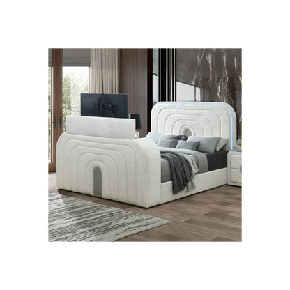 Shelyn - Bed With LED, TV Stand, Fireplace &amp; Bluetooth