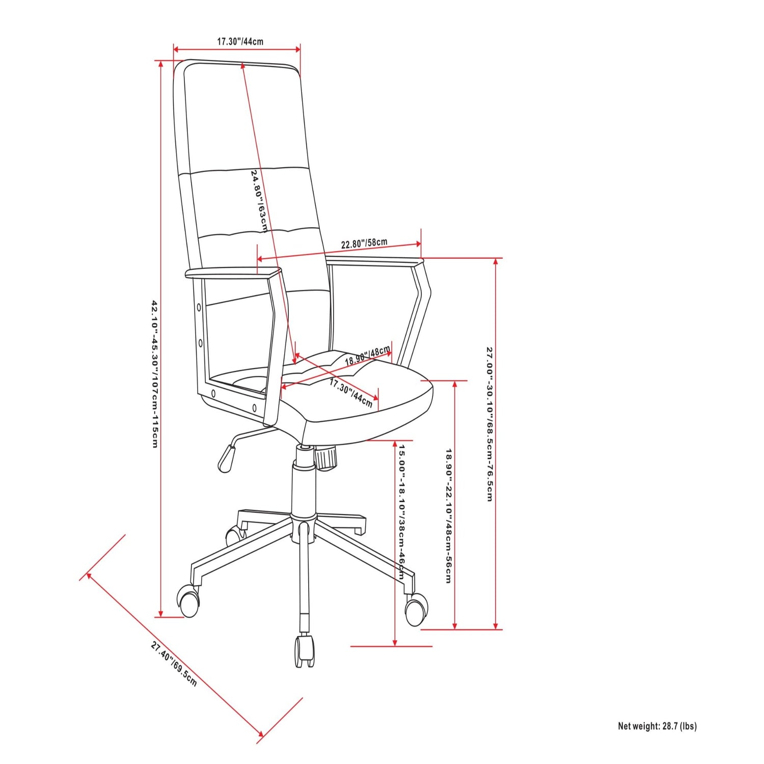Foley - Swivel Office Chair - Distressed Blue