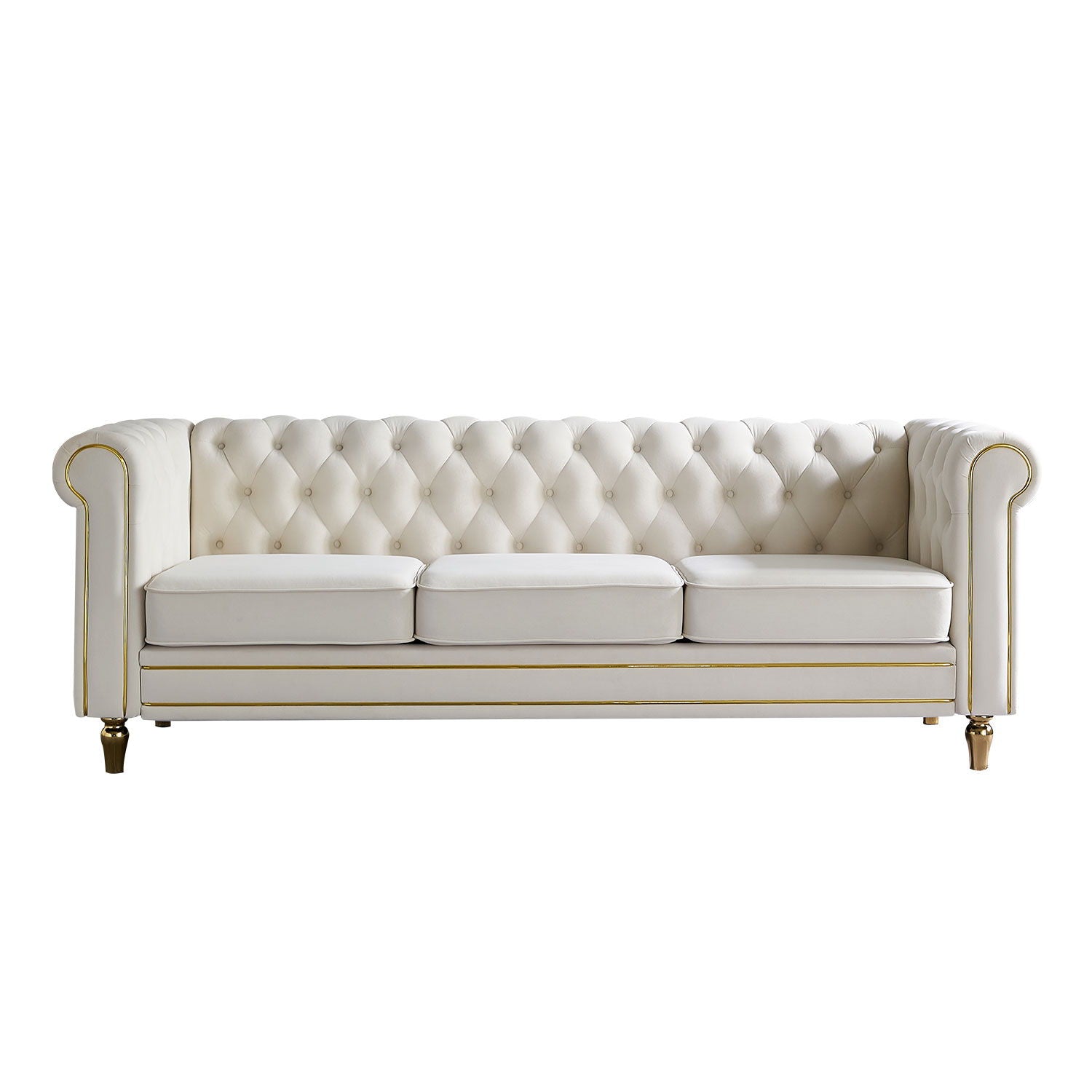 Chesterfield - Velvet Sofa 84.65&quot; For Living Room