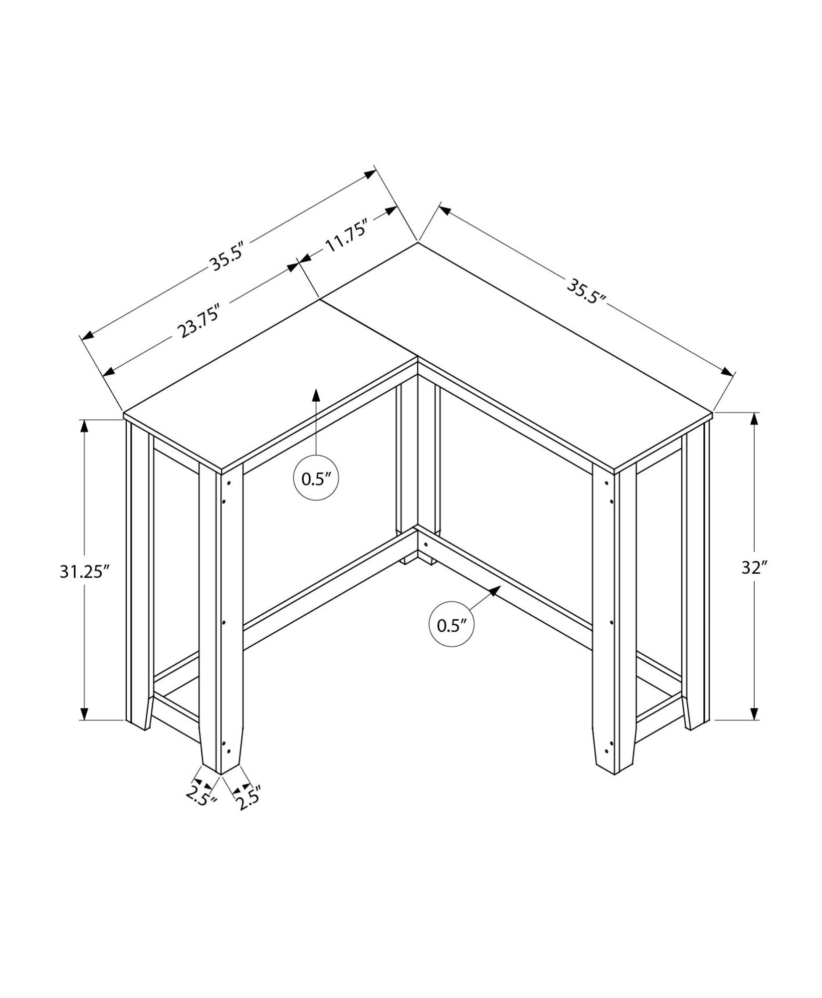 Corner Accent Console Table For Entryway, Unique Design Contemporary &amp; Modern