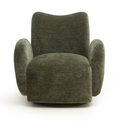 360° Swivel Accent Chair For Living Room - Olive Green