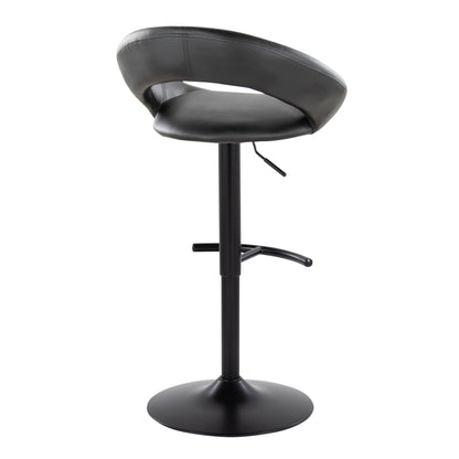 Posh - Contemporary Adjustable Barstool With Swivel &amp; Rounded T Footrest (Set of 2)