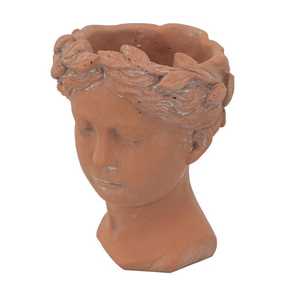 D6X9&quot; Visage Head Bust Planter - Brown