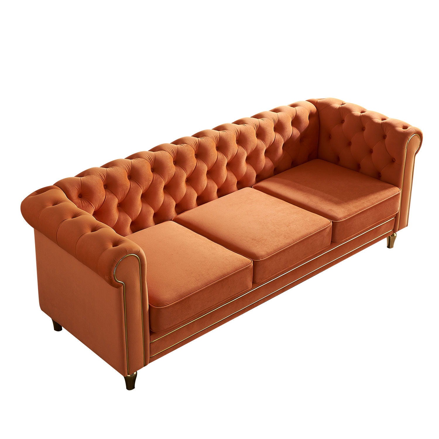 Chesterfield - Velvet Sofa 84.65&quot; For Living Room