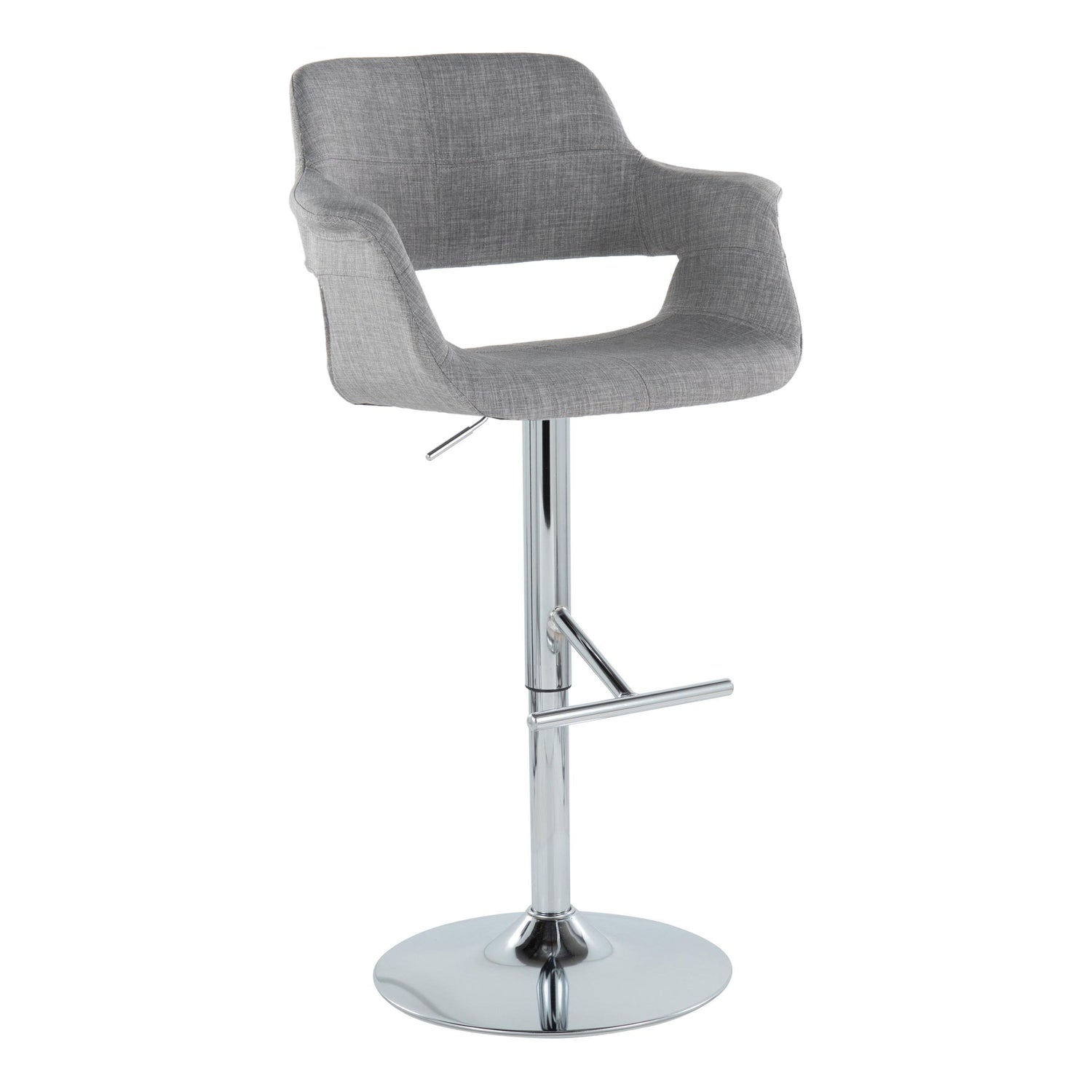 Vintage Flair - Mid Century Modern Adjustable Barstool &amp; Straight T Footrest (Set of 2)