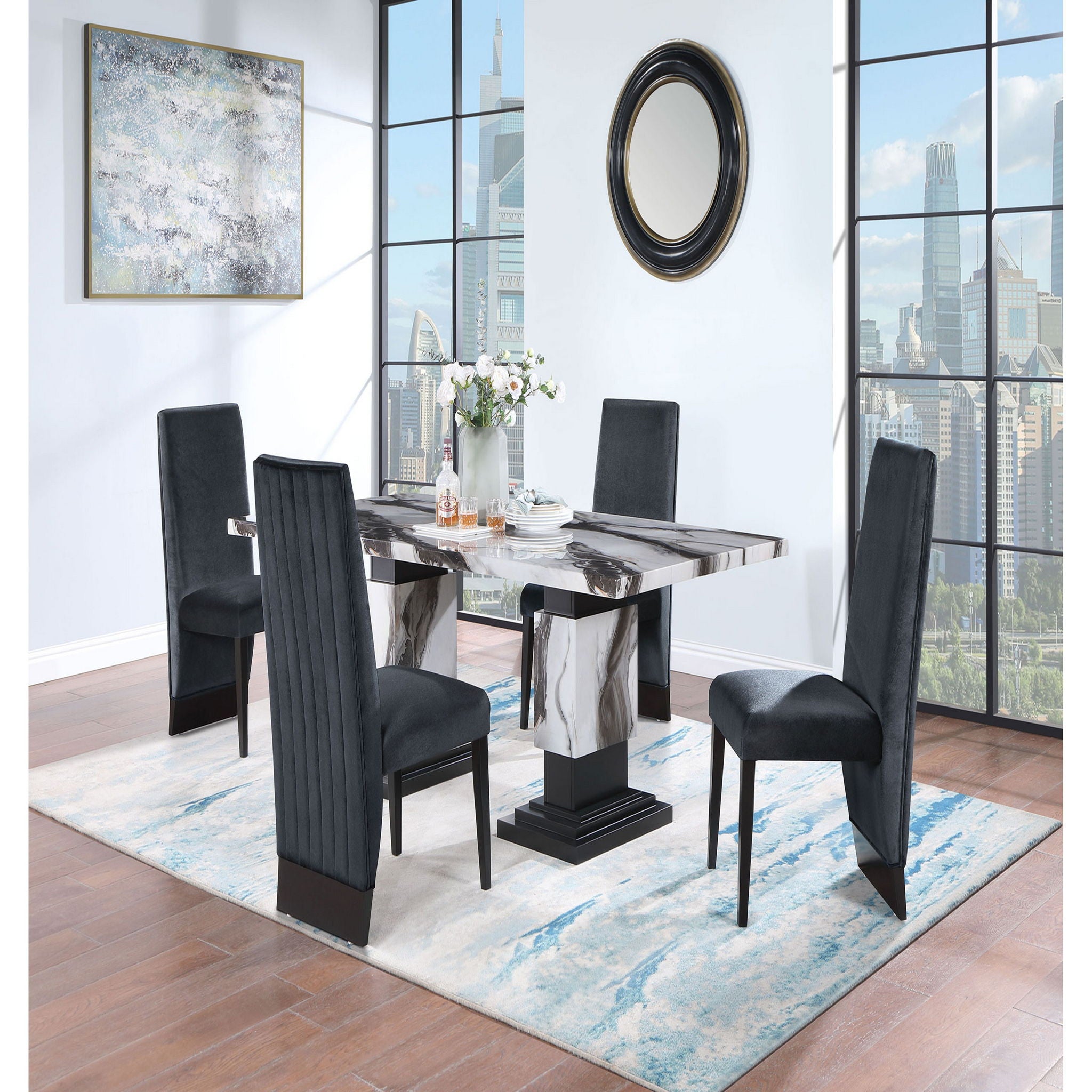 Stacey - Dining Table Set &amp; 4 Chairs
