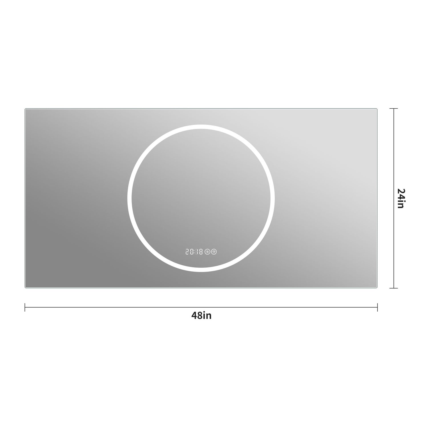 LED Vanity Mirror With Anti Fog &amp; Dimmable Lights, Wall-Mounted - Antique Silver