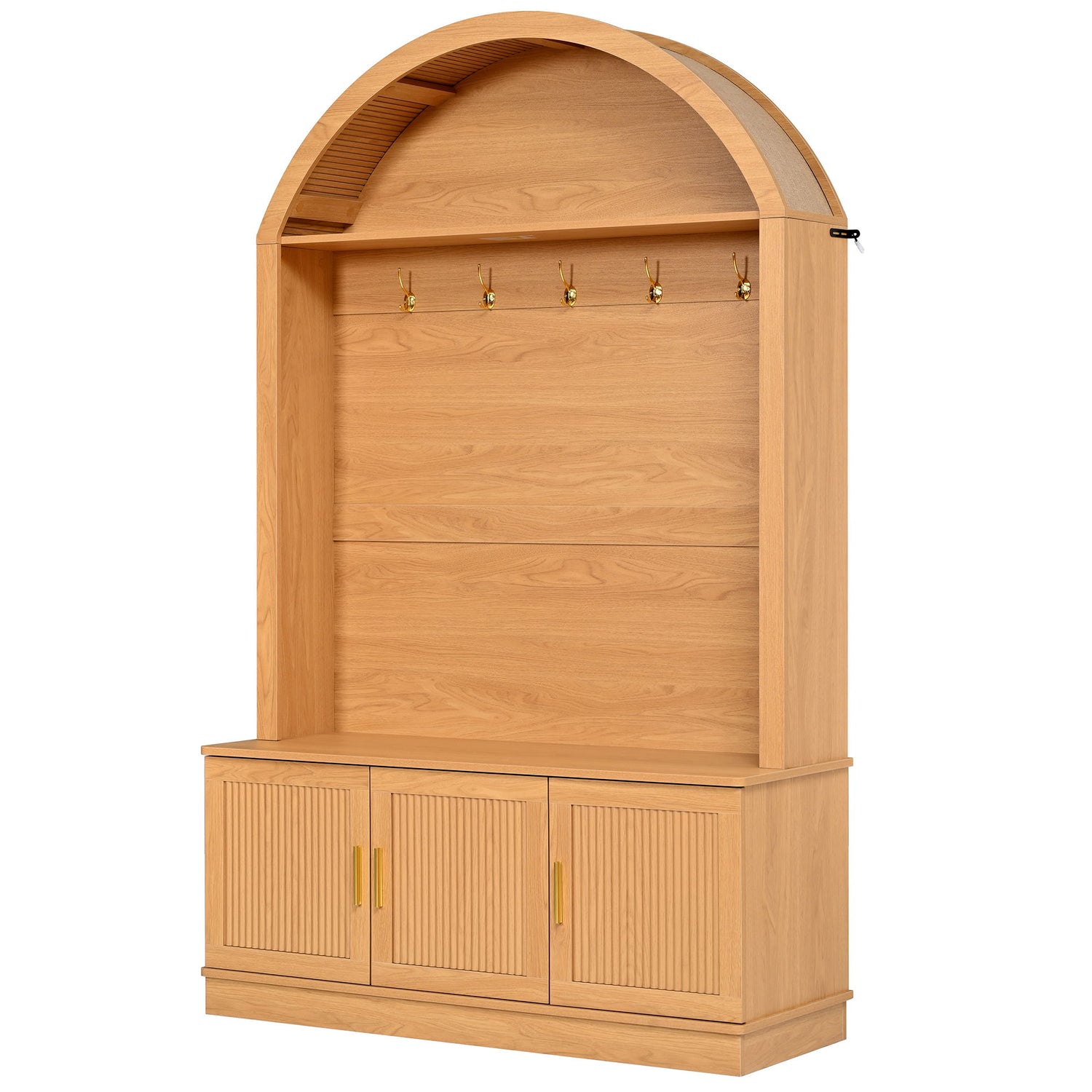 Arched Top Hall Tree With 5 Hooks