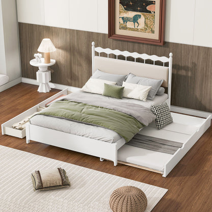 Storage Platform Bed With 2 Big Drawers &amp; Trundle